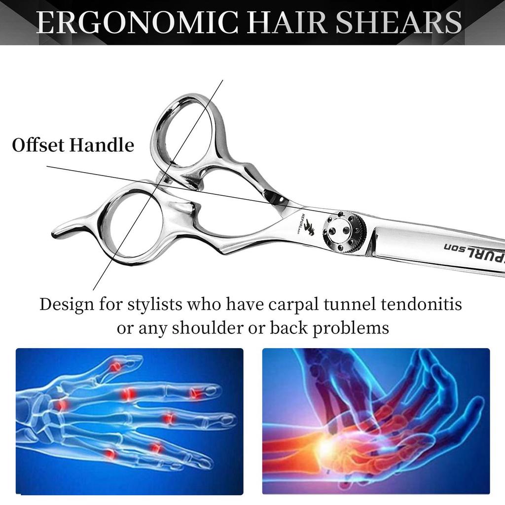 Takon Hairdressing Scissors: 5.5" & 6.0" Flat Straight Shears, Barber Scissors in Multiple Sizes.