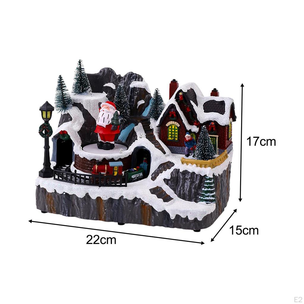 Χριστουγεννιάτικο Χωριό ειδώλιο Περιστρεφόμενο Μουσικό Κουτί Χειροτεχνίας Χριστουγεννιάτικο Στολίδι Σκηνή για Γενέθλια
