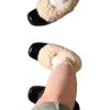 French medium heel square head fluffy shoes one pedal retro plush warm Mary Jane small leather shoes cotton shoes thick heel single shoes