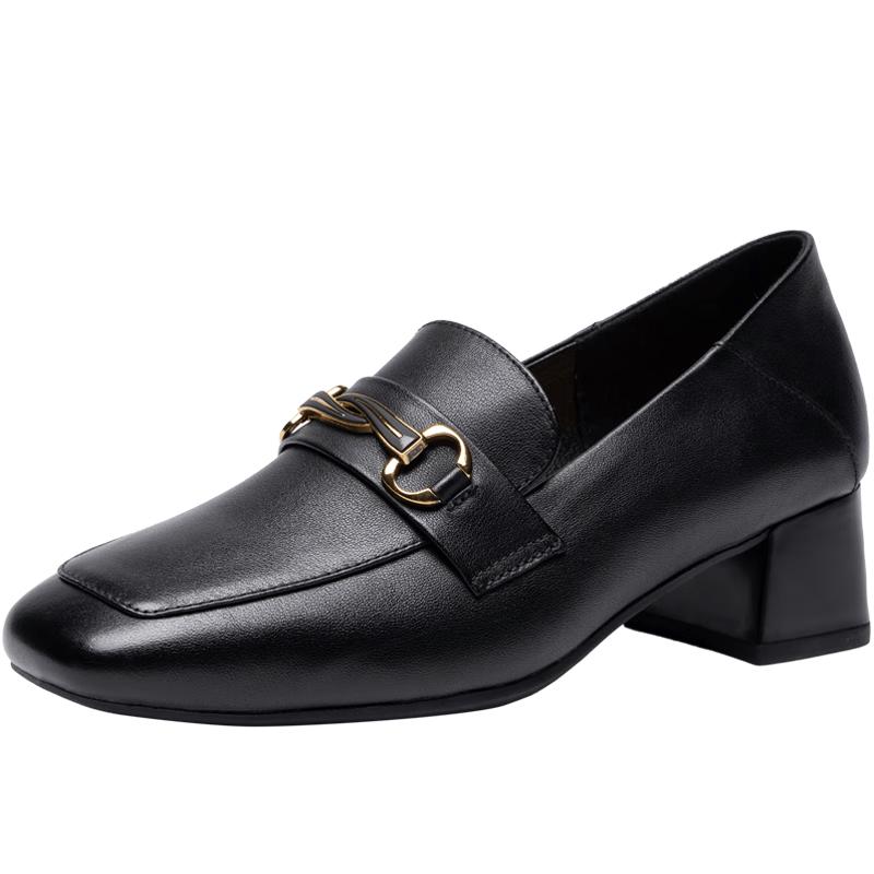 ZHR Women s Block Heel Leather Pumps 36