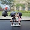 Auto Dekoration Niedliche Cartoon Paare Figur Figuren Ballon Ornament Auto Innenraum Armaturenbrett Zubehör für Mädchen Geschenke Zubehör