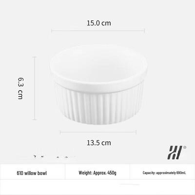 Shangqi Fluted Ceramic Baking & Steaming Bowl