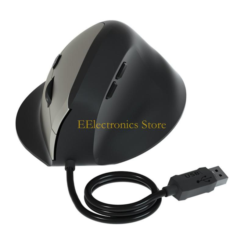 

B03C Ergonomic Computer Mouse Vertical Cord 1600DPI Adjustable 1600DPI Quiet Clicking сірий колір