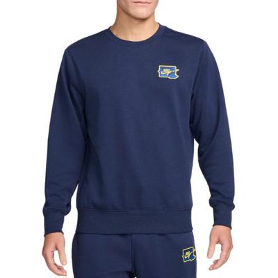 Εφαρμοστό Λείο Διαπνέον Μακρυμάνικο Φούτερ Ανδρικά τοπ Μεσάνυχτα-Μπλε Κεραυνός FZ0765-410