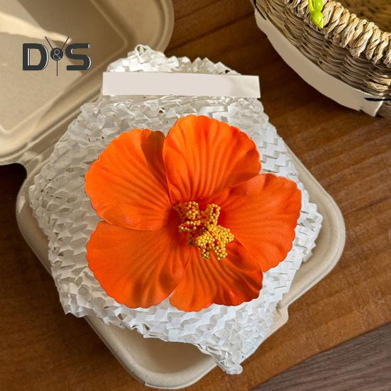 Women Hair Clip Vibrant Color Imitation Flower Decor Beach Vacation Hair Pin Party Wear Hair Accessory