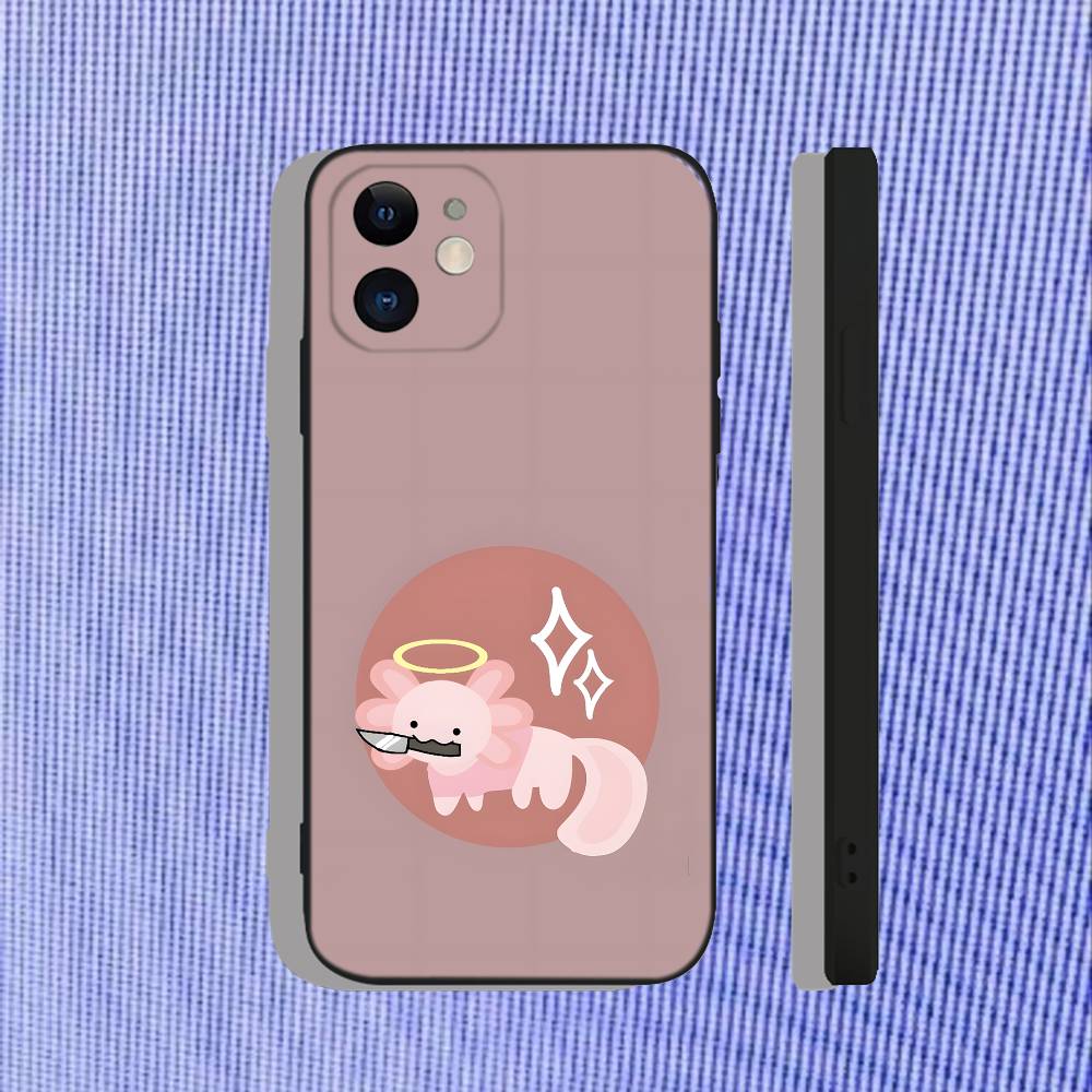 

Pink Axolotl Ocean tms For iPhone 17,16,15,14,13,12,11,X,XR,Air,Pro,Max,Plus Soft Funda Black Phone Case iPhone14ProMax