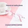 Women's Rimless Diamond Cut Anti-Blue Light Resin Reading Glasses