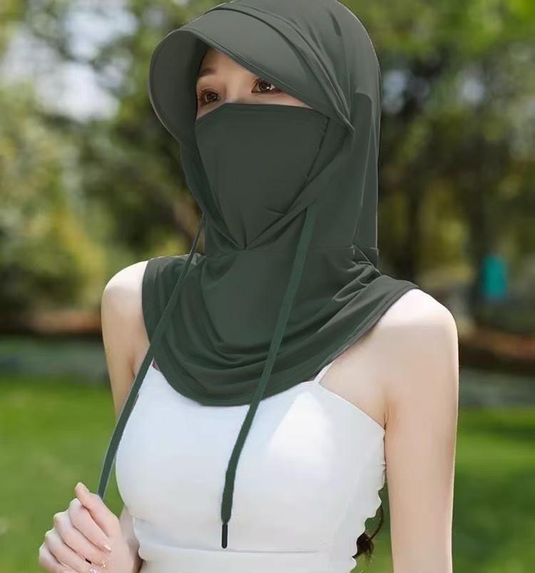 Summer Sun Protection Mask Hat With Neck Cover For Outdoor Activities