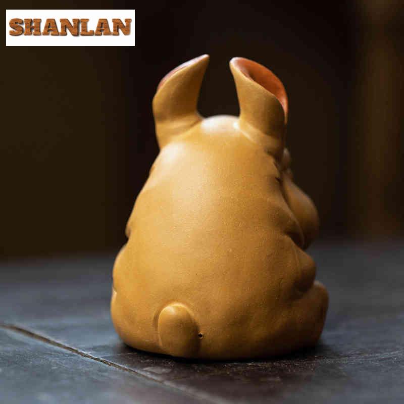 Yixing Purple Clay Zodiac Rabbit Tea Pet Retro Tea Games Tea Figurine Play Toys Tea Statue Ornaments Can Be Raised Supplies Gift