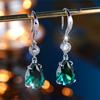 Charm Female Green Crystal Stone Cute Turtle Water Drop Earrings Cute Trendy Bridal Wedding Jewelry For Women