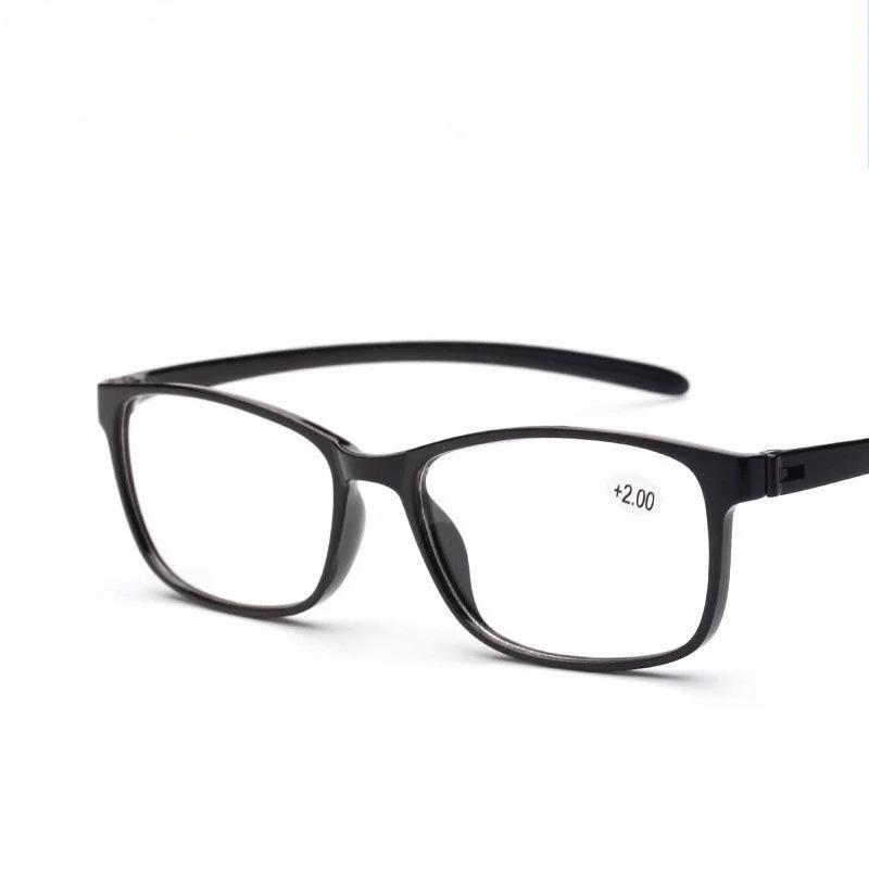 TR90 Tltra-light Flexible Reading Glasses Square Frame Men And Women Presbyopic Hyperopia Glasses Diopters +10 15 2 25 40