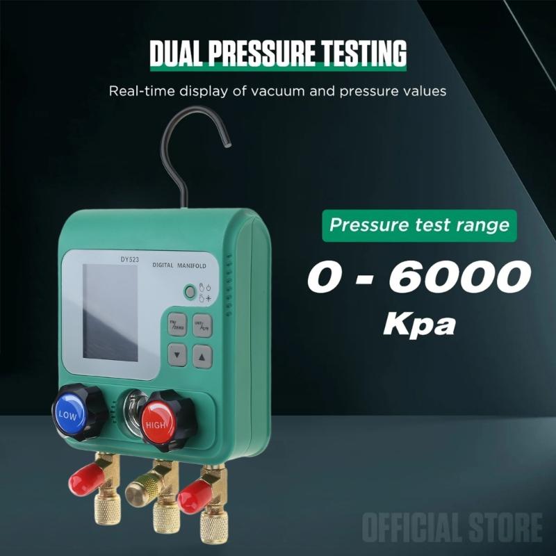 High Precise Car Air Conditioning Refrigerants Pressure Gauge with LED Display Suitable for Easy Monitoring Diagnostics