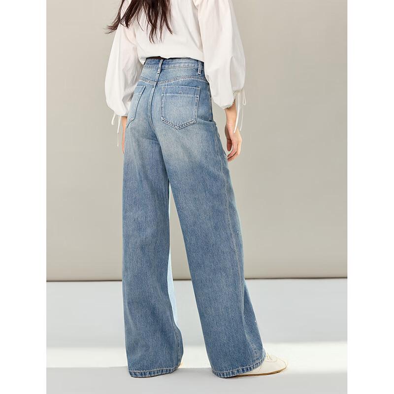 INMAN Women's High-Waist Straight-Leg Denim Jeans