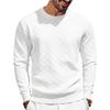Mens American Heavyweight Loose Casual Checkerboard Jacquard Crew Neck Long Sleeve Sweatshirt