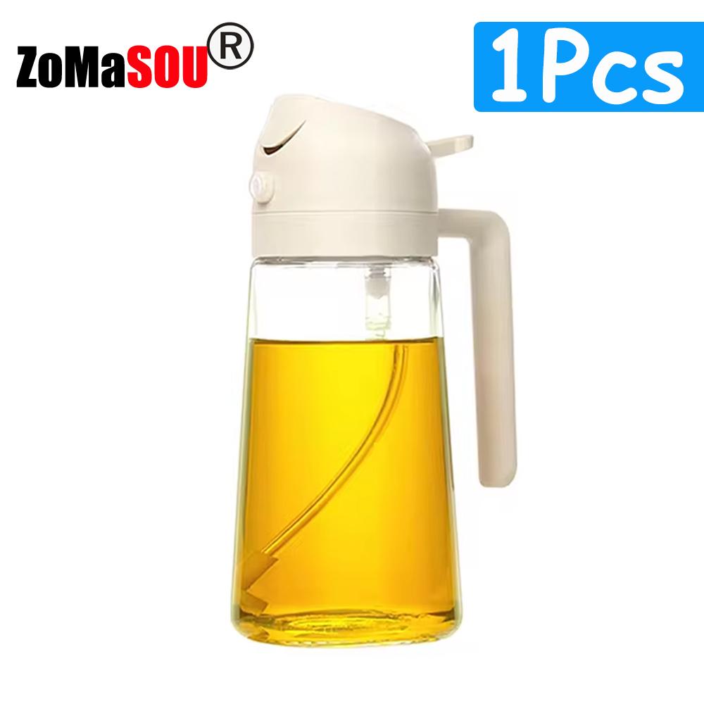 Top 2-in-1 Oil Dispenser Sprayer Pourer Oil Bottle Plastic Oil Container Vaporizer for Kitchen Salad Barbecue Camping Cooking 4