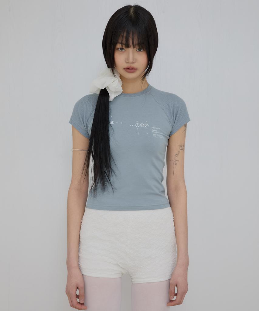 Peulleeoeob Muta Waffle Raglan T-Shirt (Fl-154_Sky)
