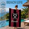 Custom Name Beach Towel hammer Crest Microfiber Beach Towel, Lightweight for Summer Travel, Swimming Pool Fan Birthday Gift