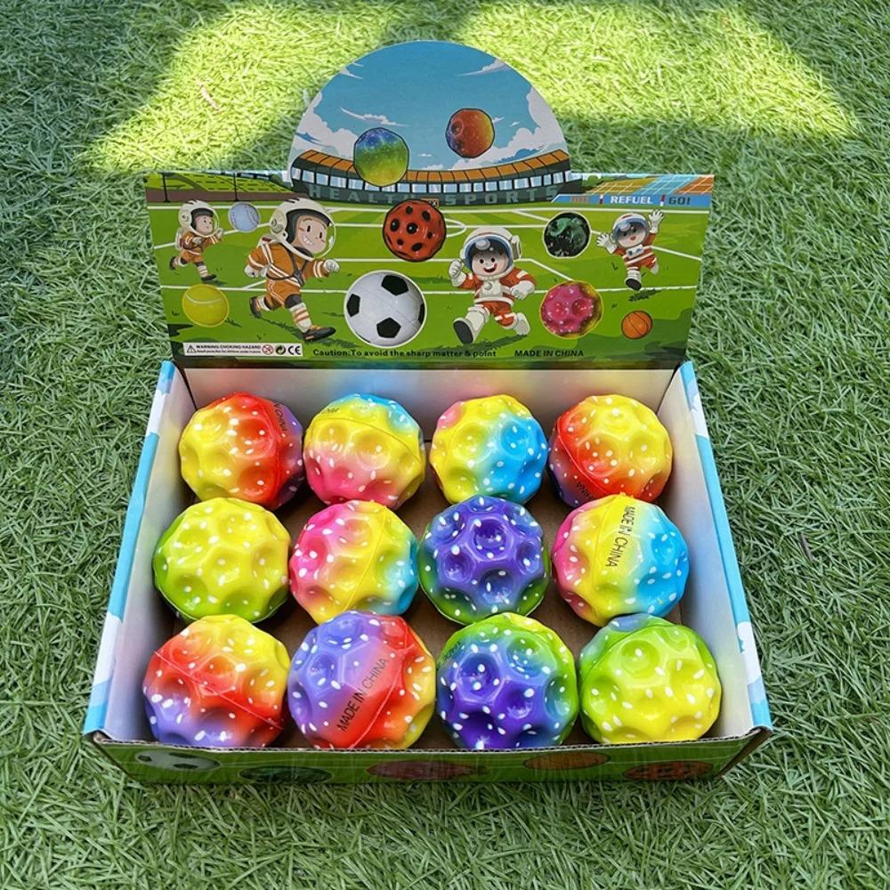 Moon Bouncy Ball for Kids - High Bouncing Space Ball, Easy Grip Stress Relief Toy, Outdoor Fun Party Gift