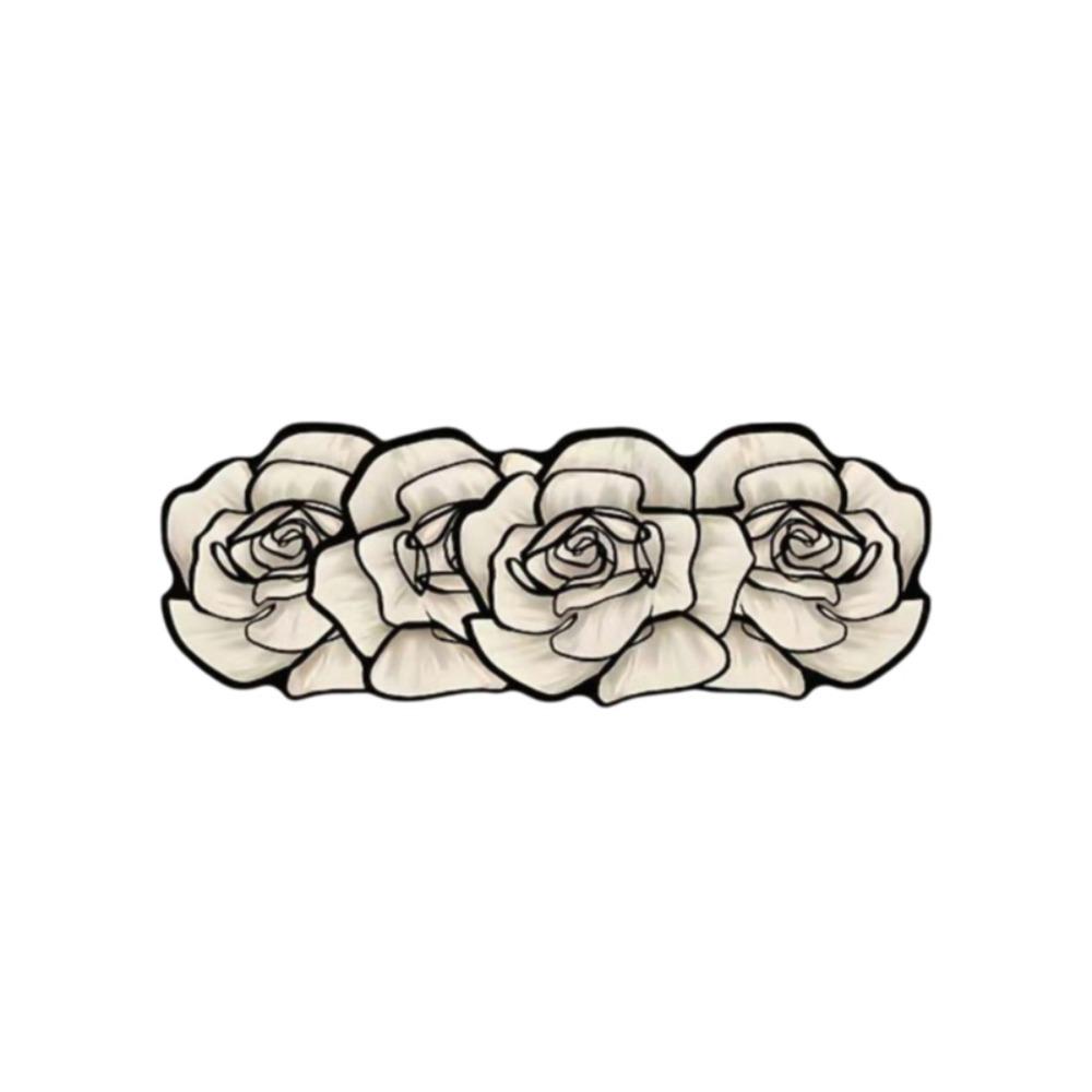 

Absorbent Kitchen Rug Diatomaceous Earth Door Mat Fashion Flower Shape Bathroom Mat Laundry Room 19.69x39.37 in білий