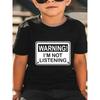 European Size Boys Letter Pattern Crew Neck Short Sleeved T Shirt