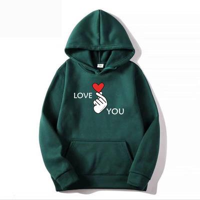 Jag älskar dig Brevtryckt Hoodie Mode Herr- och Damtröja Borstad Super Stor Par Street Hoodie