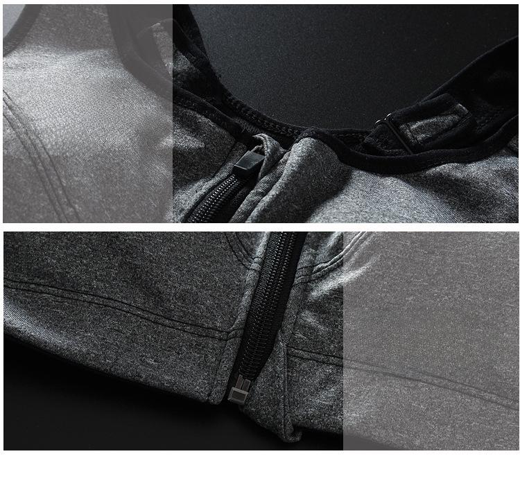 Profesionální sportovní podprsenka s vysokou pevností, odolná proti nárazům, se zapínáním na zip vpředu, bez kostic