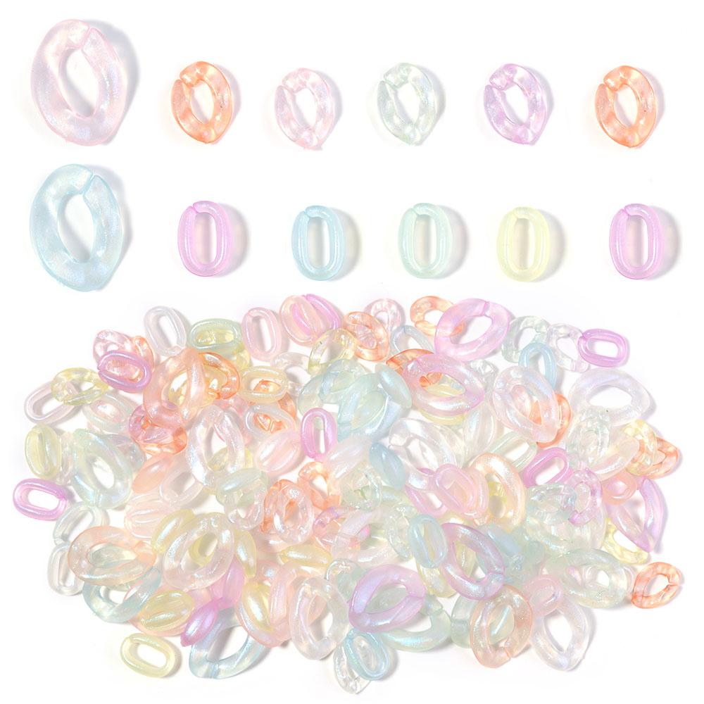 50-100Pcs Acrylic Link Chain Clasps Buckle Beads Connectors For Jewelry Making DIY Bracelet Necklace Glasses Chain Accessories