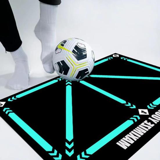Football Footwork Mat Portable Non-slip Silent Kids Teens Adults All Levels Player Agility Soccer Footstep Dribbling Training Floor Pad