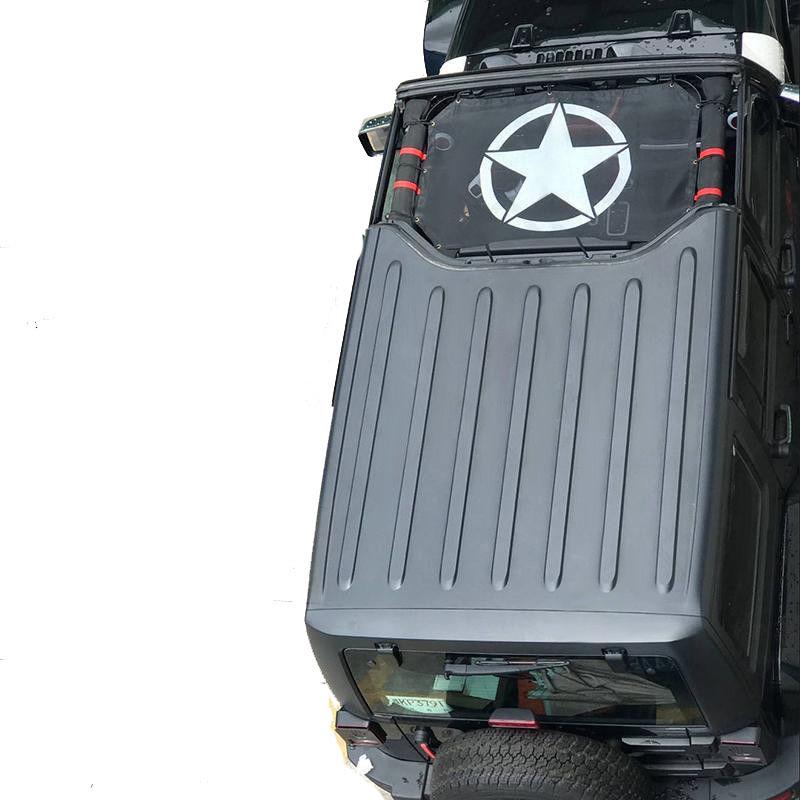 Pare-soleil Eclipse - Maille Noire POUR Jeep Wrangler JK JKU 2007-2018 2-4 Portes Pare-soleil Filet Supérieur Couverture Filet Noir de Toit