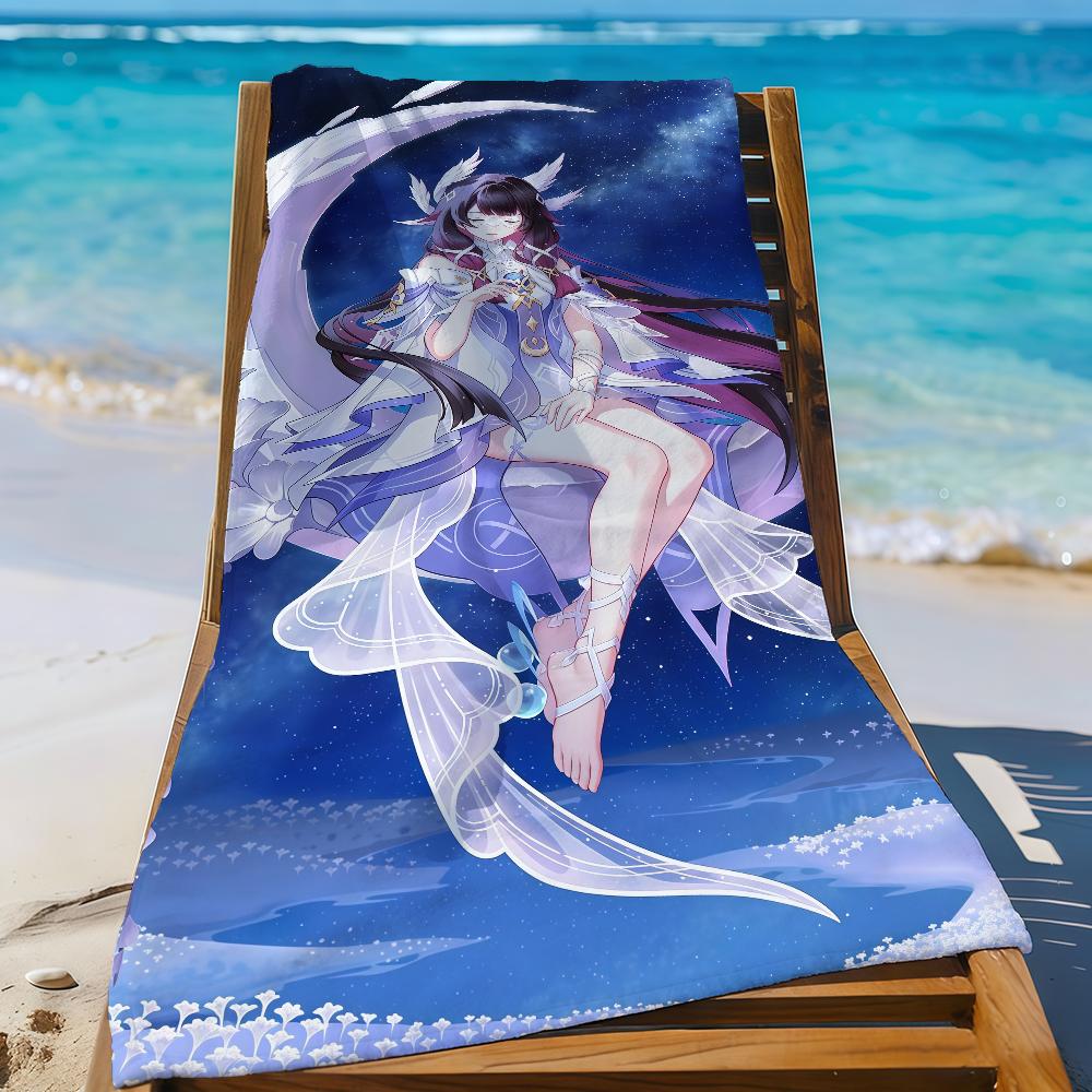 Columbina Genshin Impact Towel Sports Quick Dry Travel Camping Gear Sandproof Soft Light Large Beach Towel