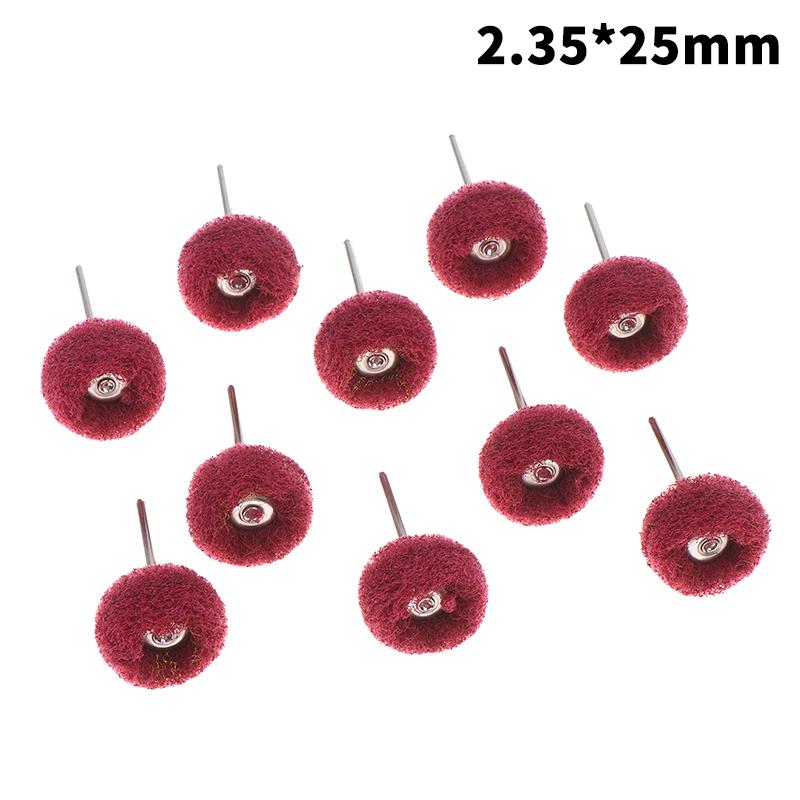 10Pcs Mini Drill Abrasive Brush Fiber Scouring Wheel Pad Cleaning Polishing Sanding Head Electric Grinder Brushes Rotary Tools