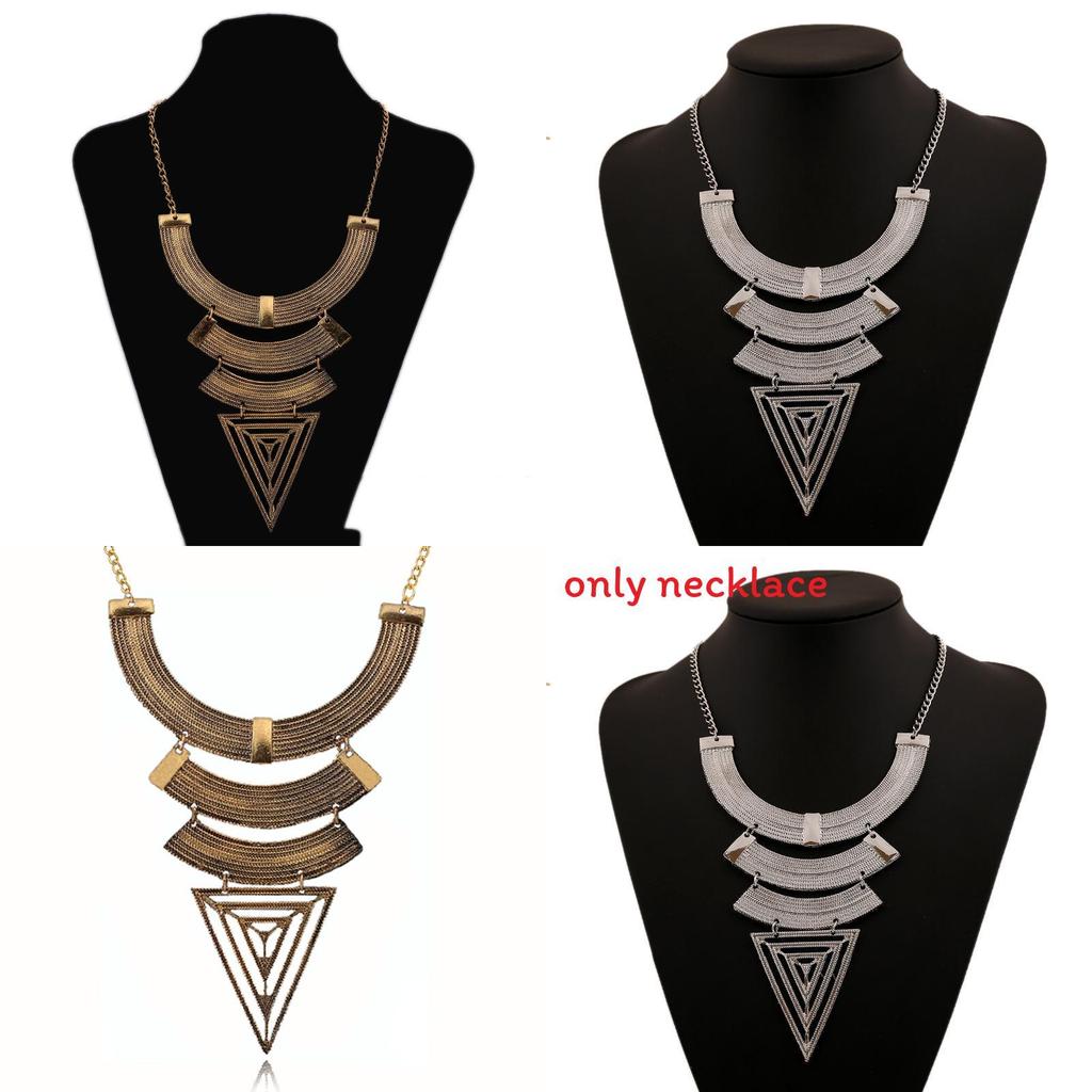 Fashionable And Creative Multi Layer Geometric Shape Women Metal Necklace For Fashion Enthusiasts