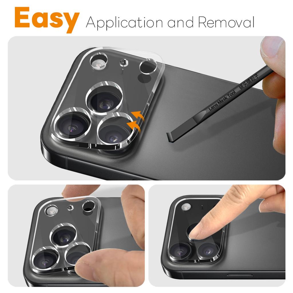 NORTHJO For iPhone 17 Pro Max Camera Lens Protector Tempered Glass HD Clear 3D Full Coverage