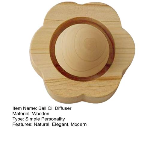 Wooden Essential Oil Diffuser Round Ball Aromatherapy Diffuser Small Passive Diffuser for Office Home Car Sauna Room SPA Center Yoga