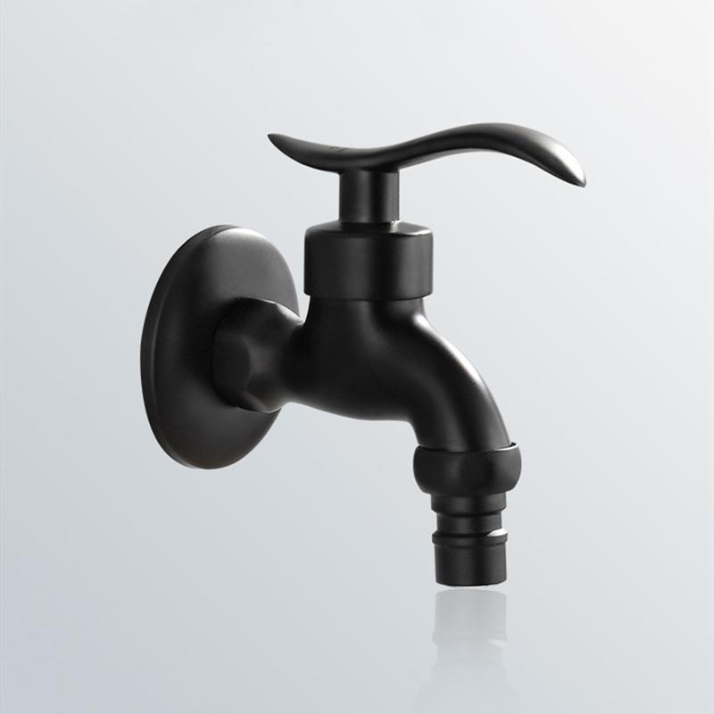 Black Brass Faucet Single Handle Washing Machine Mop Pool Faucet Wall Mounted Laundry Bathroom Water Tap 1Pc