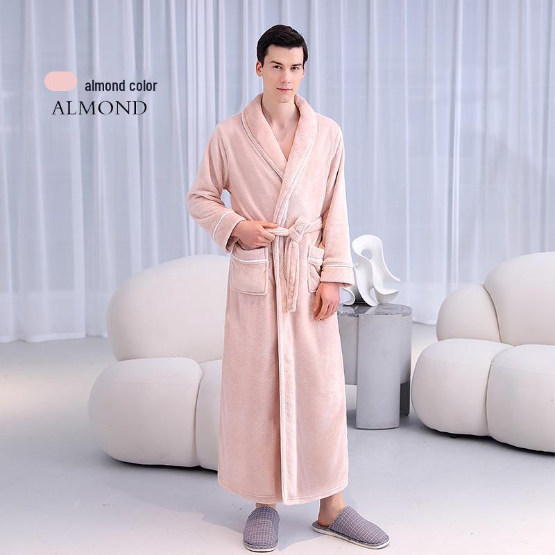 Thick Flannel Couple Bathrobe - Plus Size Homewear for Women & Men