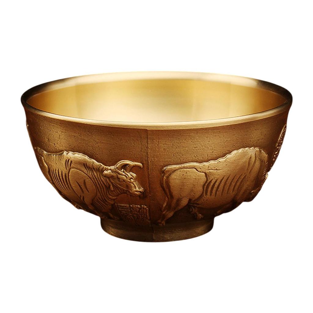 Brass Feng Shui Bowl Decorative Offering Bowl for Bedroom Gathering Cabinet