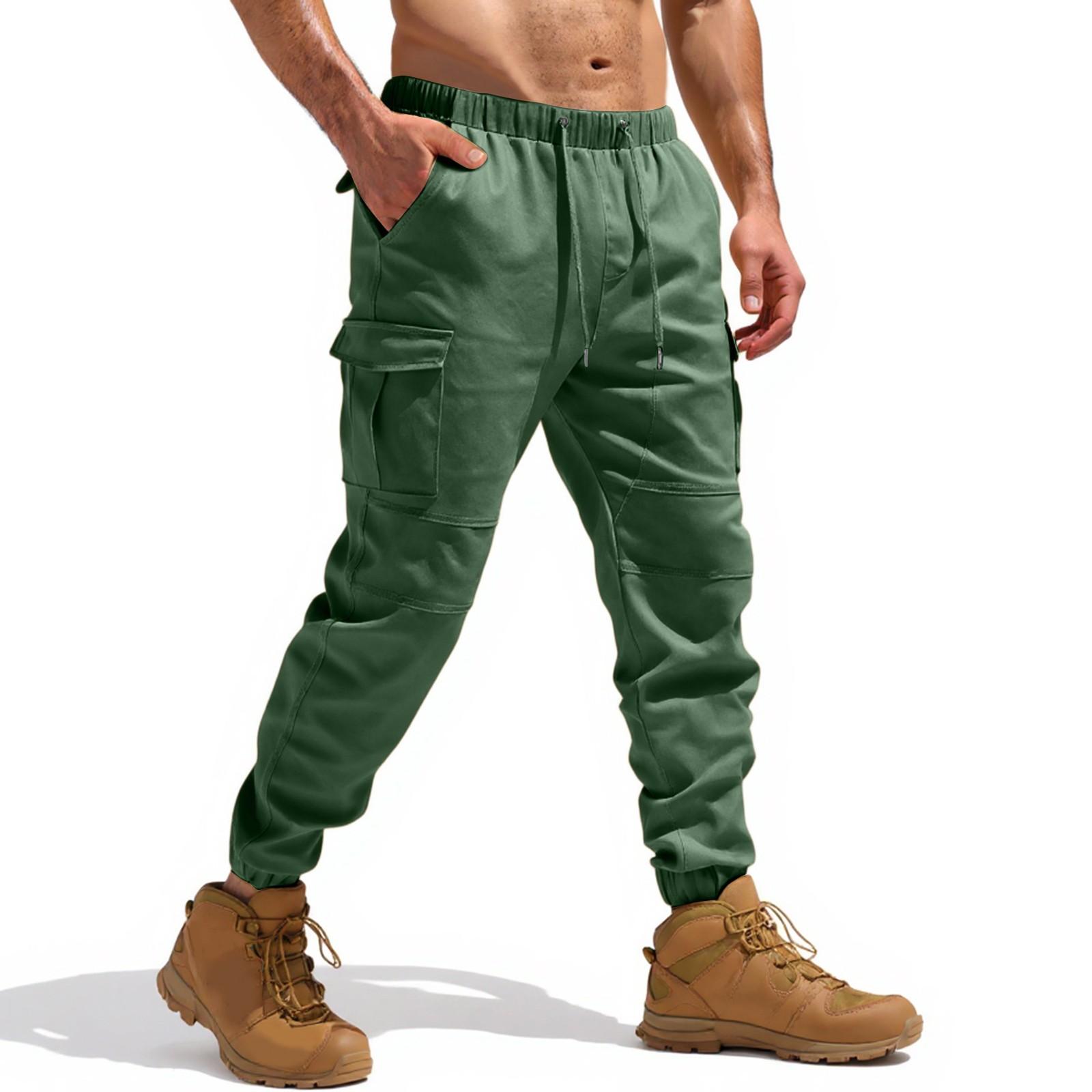 

Men s Work Pants With Multiple Pockets, Waterproof And Tear Resistant Pants XXXL зелений