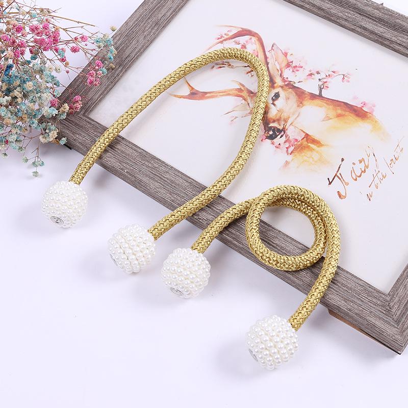2025 Magnetic Curtain Tiebacks Braided Ball Buckle Punch Free Drapery Holdback Clips Tali Tirai Magnetik