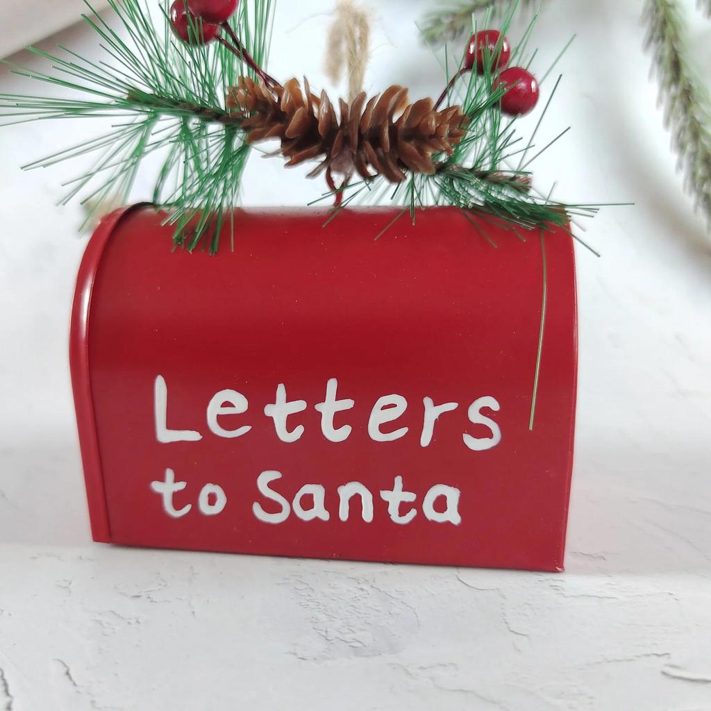 Christmas Creative Metal Mailbox Home Decoration Letters To Santa Xmas Mailbox Pendant Iron Gifts Festive Supplies