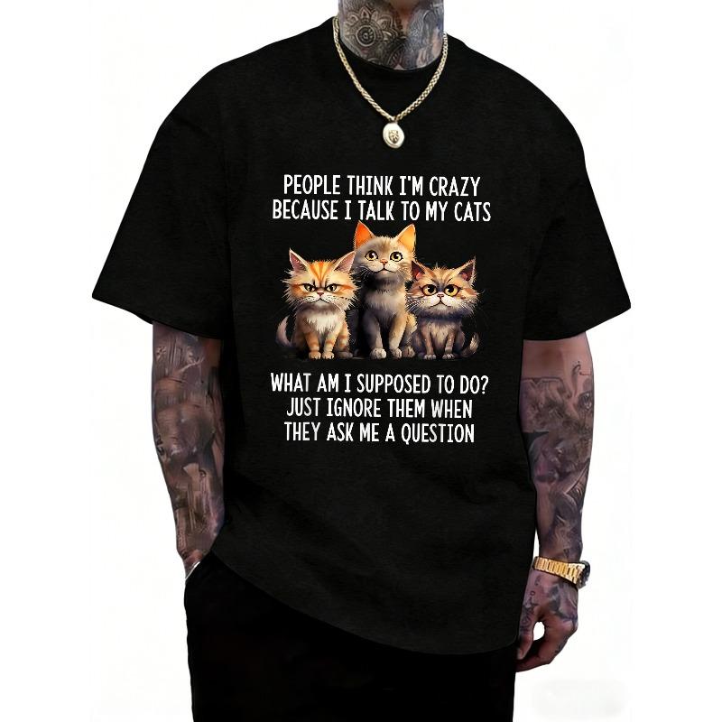 

European sizes Funny T-Shirt - Casual Round Neck Tee with Lover, Sizes for Men , Hot Transfer Print for All- 4XL чорний