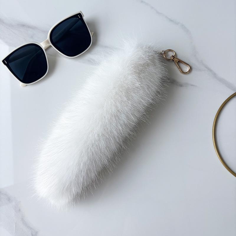 25cm Faux Fox Fur Tail Pendant Keychain for Bags & Accessories
