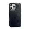 Cross pattern magnetic leather mobile phone case is suitable for Apple 17ProMax carbon fiber pattern magnetic suction 15pro protective case.