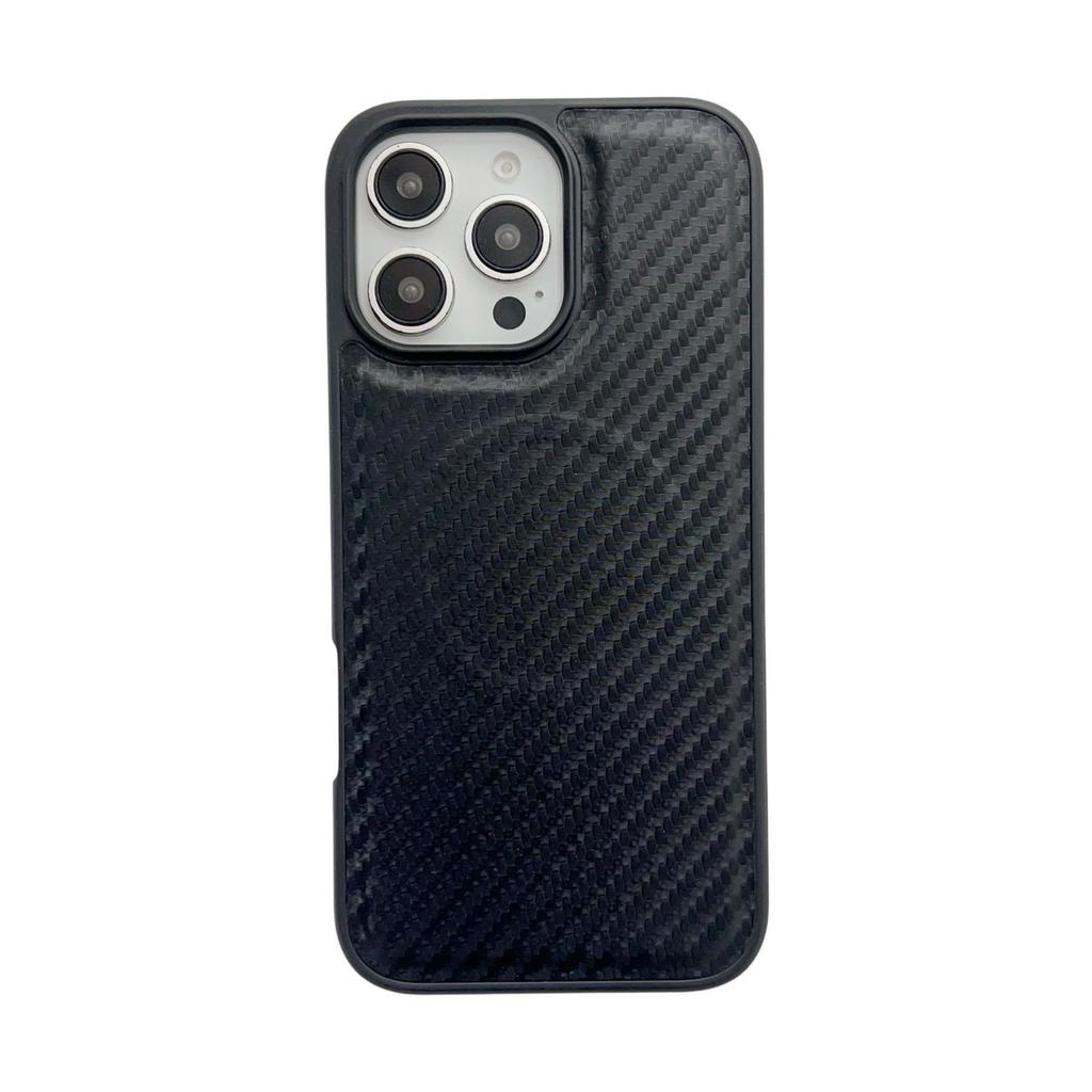 Cross pattern magnetic leather mobile phone case is suitable for Apple 17ProMax carbon fiber pattern magnetic suction 15pro protective case.