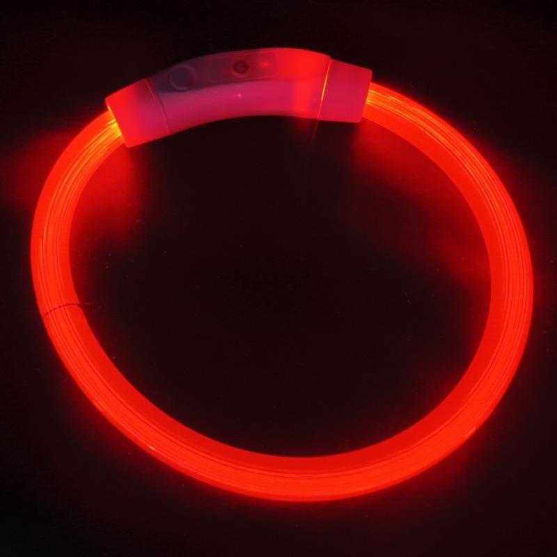 USB Rechargeable LED Fiber Optic Collar for Pets Luminous Anti-Lost Dog Accessory Outdoor Light Collar