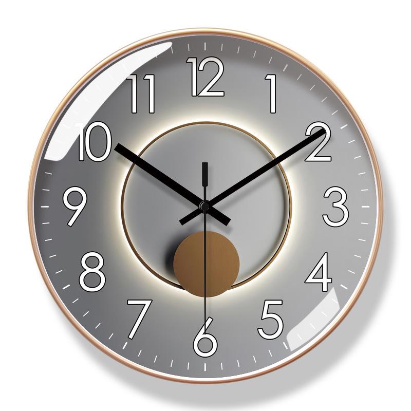 6380 Modern Silent Quartz Wall Clock for Living Room - American Light Luxury Design with Long Battery Life
