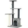 Cat Tree, 103 cm, Platforms, Plush House, Sisal Posts, Grey