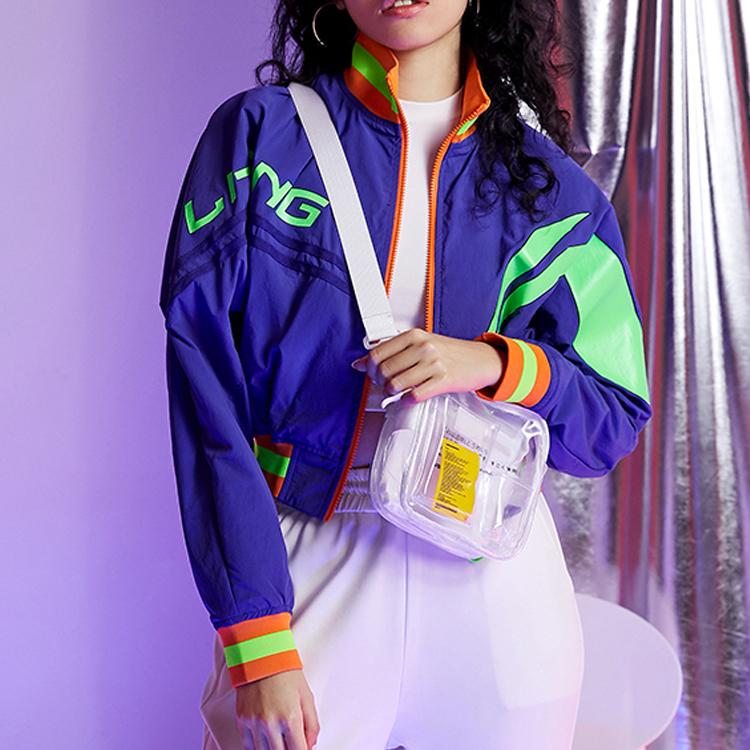 Li Ning Stand Collar Loose Casual Jacket Women Jacket Freedom-Purple AJDP028-3