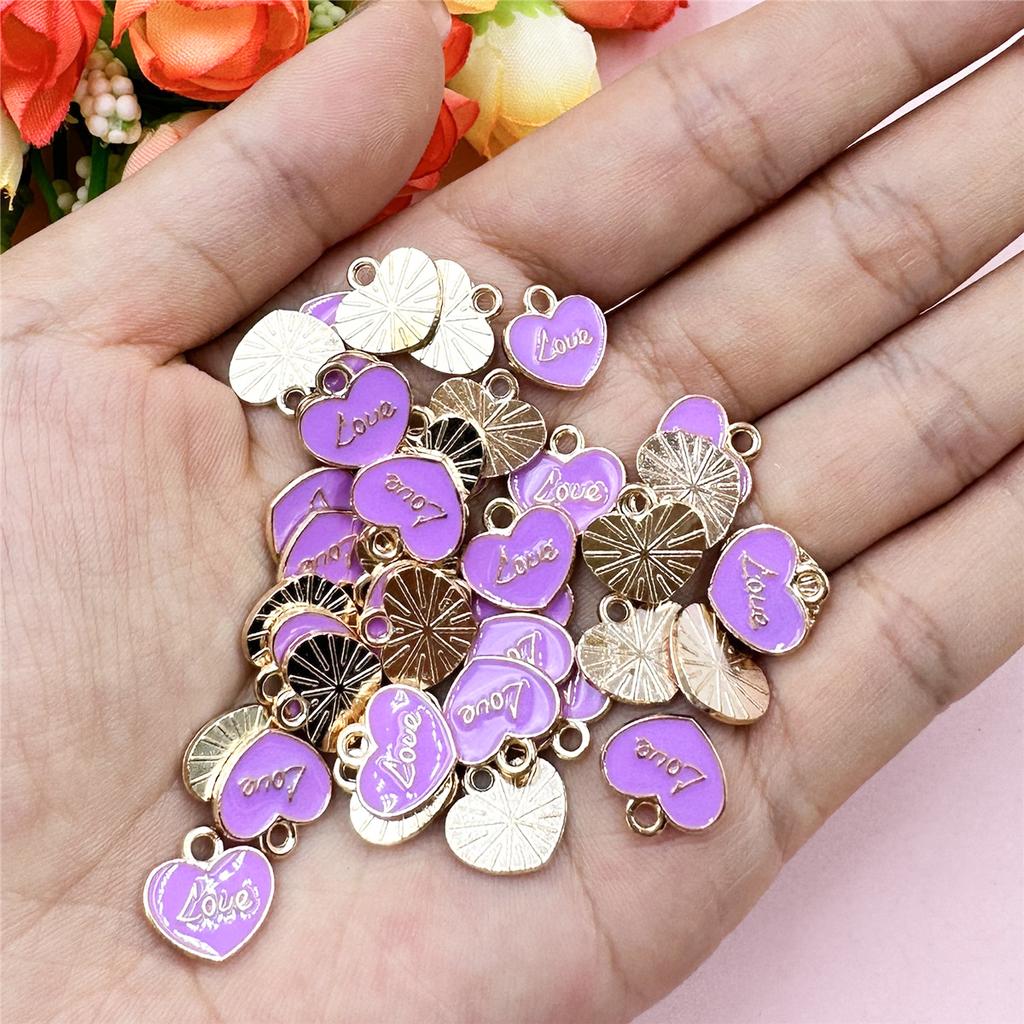 Fashion Handmade Material Alloy Dripping Oil For Bracelet Earring Making DIY Jewelry Accessories Loose Beads 20pcs 11.8*11.4mm  Accessories