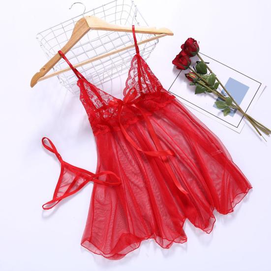 Pcs/Set Women Nightdress Backless Sleeveless Sexy Mesh Lady Nighty for Bedroom